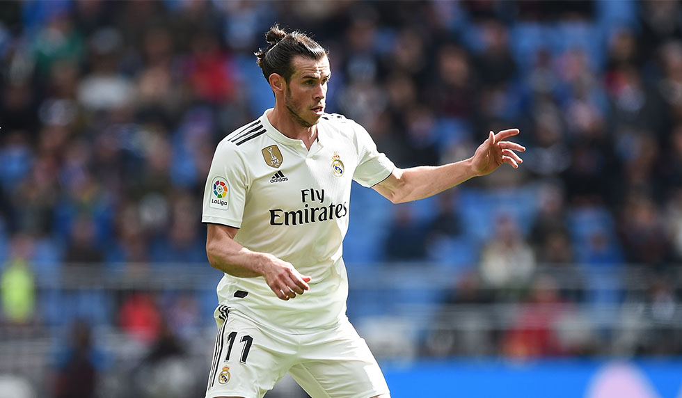 MADRID, SPAIN - APRIL 06: Gareth Bale of Real Madrid CF in action during the La Liga match between Real Madrid CF and SD Eibar at Estadio Santiago Bernabeu on April 06, 2019 in Madrid, Spain. (Photo by Denis Doyle/Getty Images)