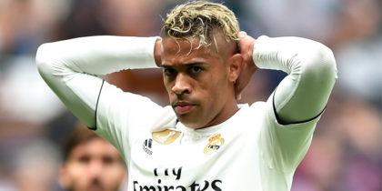 MADRID, SPAIN - OCTOBER 20: Mariano Diaz of Real Madrid reacts during the La Liga match between Real Madrid CF and Levante UD at Estadio Santiago Bernabeu on October 20, 2018 in Madrid, Spain. (Photo by Denis Doyle/Getty Images)