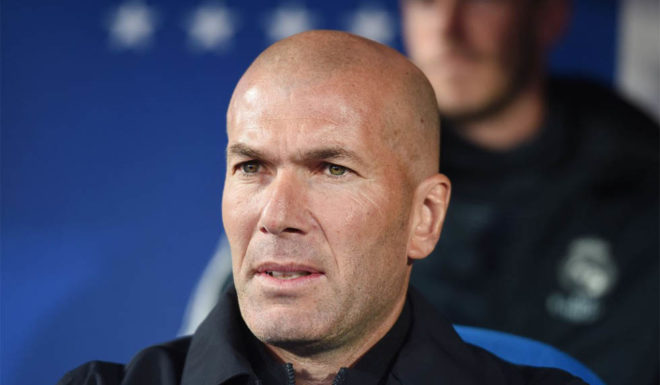 Real Madrid Head Coach Zinedine Zidane looks on ahead of the La Liga match between CD Leganes and Real Madrid CF at Estadio Municipal de Butarque on April 15, 2019 in Leganes, Spain. (Photo by Denis Doyle/Getty Images)