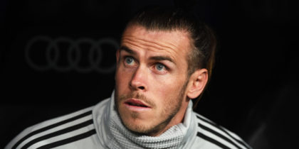 MADRID, SPAIN - SEPTEMBER 22: Gareth Bale of Real Madrid looks on from the subs bench before the start of the La Liga match between Real Madrid CF and RCD Espanyol at Estadio Santiago Bernabeu on September 22, 2018 in Madrid, Spain. (Photo by Denis Doyle/Getty Images,)