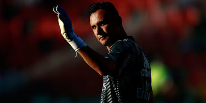 Real Madrid's Costa Rican goalkeeper Keylor Navas gestures before the Spanish League football match between Rayo Vallecano and Real Madrid at the Vallecas Stadium in the Madrid district of Puente de Vallecas on April 28, 2019. (Photo by Benjamin CREMEL / AFP) (Photo credit should read BENJAMIN CREMEL/AFP/Getty Images)