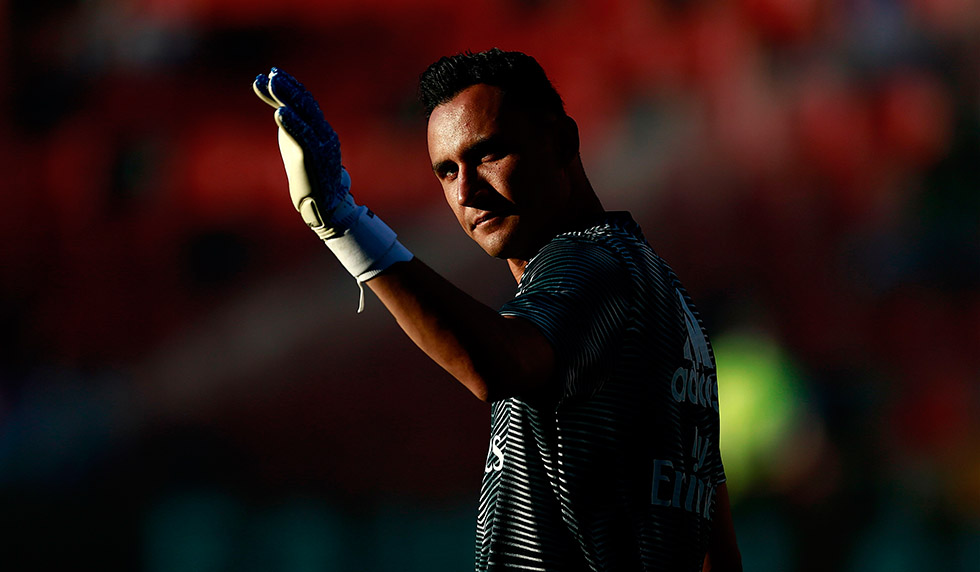 Real Madrid's Costa Rican goalkeeper Keylor Navas gestures before the Spanish League football match between Rayo Vallecano and Real Madrid at the Vallecas Stadium in the Madrid district of Puente de Vallecas on April 28, 2019. (Photo by Benjamin CREMEL / AFP) (Photo credit should read BENJAMIN CREMEL/AFP/Getty Images)