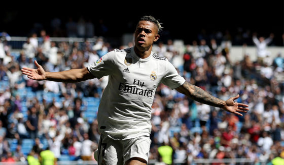 MADRID, SPAIN - MAY 05: Mariano of Real Madrid celebrates after scoring his team's first goal during the La Liga match between Real Madrid CF and Villarreal CF at Estadio Santiago Bernabeu on May 05, 2019 in Madrid, Spain. (Photo by Angel Martinez/Getty Images)