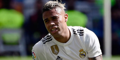 Real Madrid's Spanish-Dominican forward Mariano sits on the field during the Spanish league football match between Real Madrid CF and Villarreal CF at the Santiago Bernabeu stadium in Madrid on May 5, 2019. (Photo by JAVIER SORIANO / AFP) (Photo credit should read JAVIER SORIANO/AFP/Getty Images)