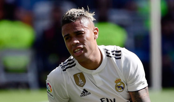 Real Madrid's Spanish-Dominican forward Mariano sits on the field during the Spanish league football match between Real Madrid CF and Villarreal CF at the Santiago Bernabeu stadium in Madrid on May 5, 2019. (Photo by JAVIER SORIANO / AFP) (Photo credit should read JAVIER SORIANO/AFP/Getty Images)