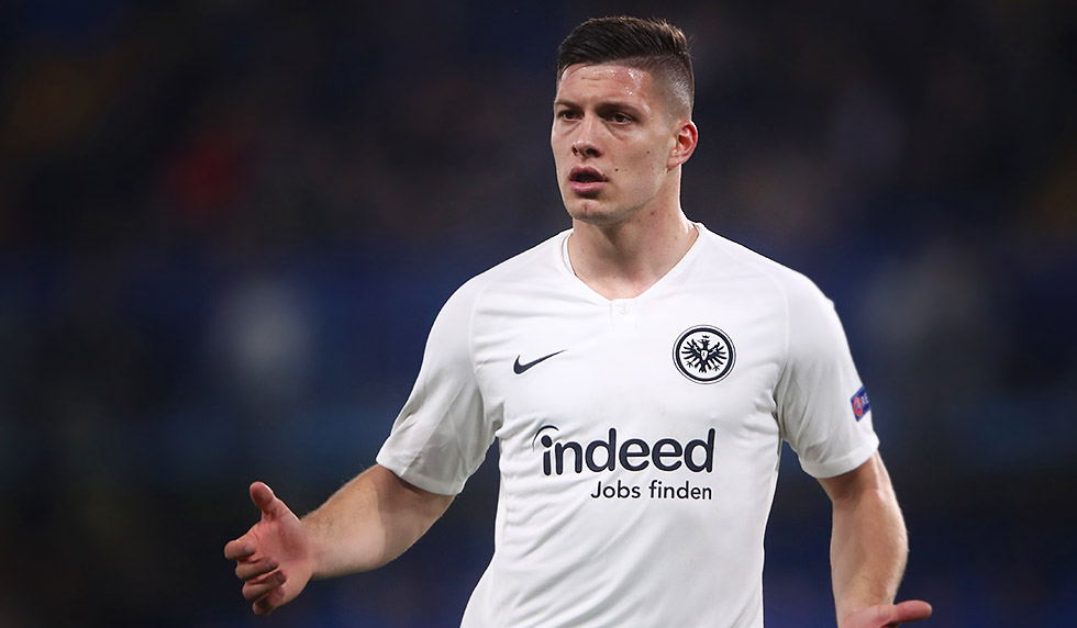 LONDON, ENGLAND - MAY 09: Luka Jovic of Frankfurt reacts during the UEFA Europa League Semi Final Second Leg match between Chelsea and Eintracht Frankfurt at Stamford Bridge on May 09, 2019 in London, England. (Photo by Alex Grimm/Bongarts/Getty Images)
