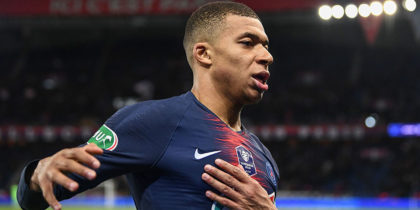 Paris Saint-Germain's French forward Kylian Mbappe reacts at the end of the French Cup semi-final football match between Paris Saint-Germain and FC Nantes at the Parc des Princes stadium in Paris on April 3, 2019. (Photo by FRANCK FIFE / AFP) (Photo credit should read FRANCK FIFE/AFP/Getty Images)