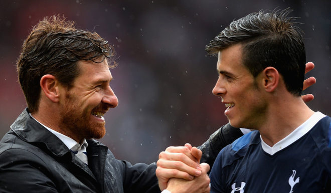 André Villas-Boas STOKE ON TRENT, ENGLAND - MAY 12: Spurs manager Andre Villas-Boas congratulates Gareth Bale following their team's 2-1 victory during the Barclays Premier League match between Stoke City and Tottenham Hotspur at Britannia Stadium on May 12, 2013 in Stoke on Trent, England. (Photo by Laurence Griffiths/Getty Images)