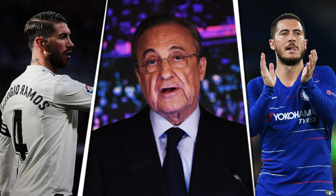Florentino Perez Sergio Ramos Eden Hazard