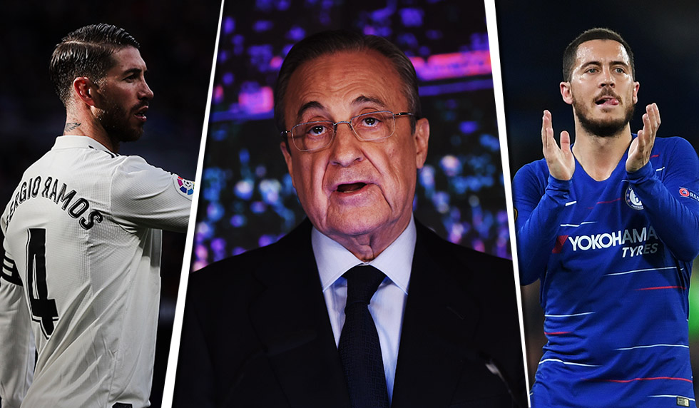 Florentino Perez Sergio Ramos Eden Hazard