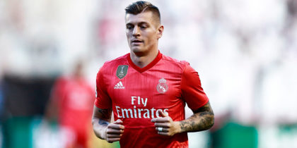 Real Madrid's German midfielder Toni Kroos runs during the Spanish League football match between Rayo Vallecano and Real Madrid at the Vallecas Stadium in the Madrid district of Puente de Vallecas on April 28, 2019. (Photo by Benjamin CREMEL / AFP) (Photo credit should read BENJAMIN CREMEL/AFP/Getty Images)