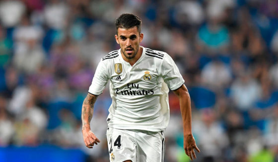 Real Madrid's Spanish midfielder Daniel Ceballos controls the ball during the Santiago Bernabeu Trophy football match between Real Madrid and AC Milan in Madrid on August 11, 2018. (Photo by GABRIEL BOUYS / AFP) (Photo credit should read GABRIEL BOUYS/AFP/Getty Images)