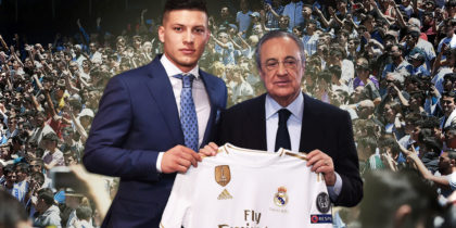 Supporters take pictures Real Madrid's Serbian forward Luka Jovic official presentation at the Santiago Bernabeu stadium in Madrid on June 12, 2019. - Real Madrid have signed 21-year-old Serbia striker Luka Jovic from German side Eintracht Frankfurt on a six-year deal for an undisclosed fee. (Photo by PIERRE-PHILIPPE MARCOU / AFP) (Photo credit should read PIERRE-PHILIPPE MARCOU/AFP/Getty Images)