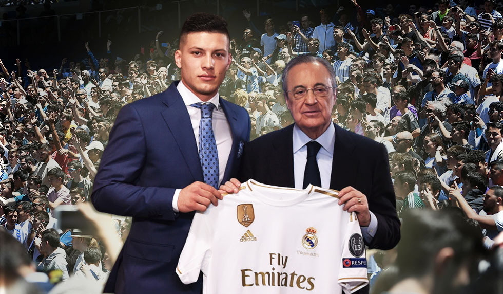 Supporters take pictures Real Madrid's Serbian forward Luka Jovic official presentation at the Santiago Bernabeu stadium in Madrid on June 12, 2019. - Real Madrid have signed 21-year-old Serbia striker Luka Jovic from German side Eintracht Frankfurt on a six-year deal for an undisclosed fee. (Photo by PIERRE-PHILIPPE MARCOU / AFP) (Photo credit should read PIERRE-PHILIPPE MARCOU/AFP/Getty Images)