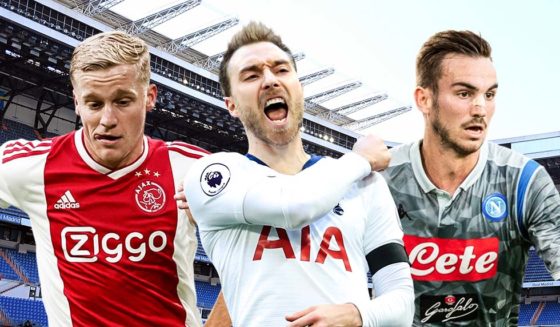 Donny van de Beek, Christian Eriksen, Fabian Ruiz MADRID, SPAIN - JUNE 10: A general view of the pitch ahead of the 2020 UEFA European Championships group F match between Spain and Sweden at Bernabeu on June 10, 2019 in Madrid, Spain. (Photo by David Ramos/Getty Images)MADRID, SPAIN - JUNE 10: A general view of the pitch ahead of the 2020 UEFA European Championships group F match between Spain and Sweden at Bernabeu on June 10, 2019 in Madrid, Spain. (Photo by David Ramos/Getty Images)