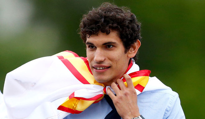 Real Madrid's Spanish defender Nacho Fernandez (L) and Real Madrid's Spanish defender Jesus Vallejo celebrate at Cibeles square in Madrid on May 27, 2018 after Real Madrid won their third Champions League title in a row in Kiev. (Photo by BENJAMIN CREMEL / AFP) (Photo credit should read BENJAMIN CREMEL/AFP/Getty Images)