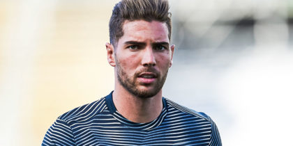SAN SEBASTIAN, SPAIN - MAY 12: Luca Zidane of Real Madrid CF looks on prior to the start the La Liga match between Real Sociedad and Real Madrid CF at Estadio Anoeta on May 12, 2019 in San Sebastian, Spain. (Photo by Juan Manuel Serrano Arce/Getty Images)