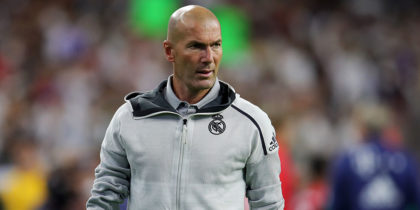 HOUSTON, TEXAS - JULY 20: Zinedine Zidane, head coach of Real looks on after the International Champions Cup match between Bayern Muenchen and Real Madrid in the 2019 International Champions Cup at NRG Stadium on July 20, 2019 in Houston, Texas. (Photo by Alexander Hassenstein/Bongarts/Getty Images)