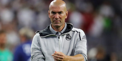 HOUSTON, TEXAS - JULY 20: Zinedine Zidane, head coach of Real looks on after the International Champions Cup match between Bayern Muenchen and Real Madrid in the 2019 International Champions Cup at NRG Stadium on July 20, 2019 in Houston, Texas. (Photo by Alexander Hassenstein/Bongarts/Getty Images)