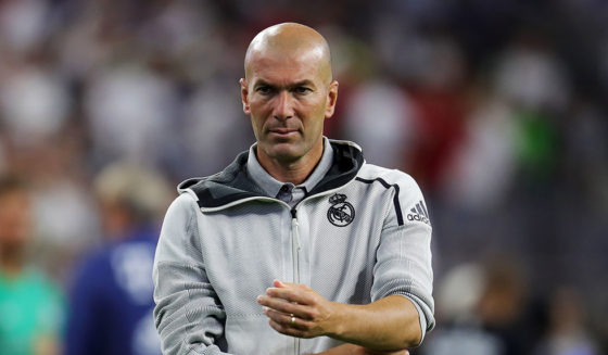 HOUSTON, TEXAS - JULY 20: Zinedine Zidane, head coach of Real looks on after the International Champions Cup match between Bayern Muenchen and Real Madrid in the 2019 International Champions Cup at NRG Stadium on July 20, 2019 in Houston, Texas. (Photo by Alexander Hassenstein/Bongarts/Getty Images)