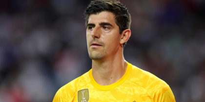 HOUSTON, TEXAS - JULY Thibaut Courtois of Real looks on during the International Champions Cup match between Bayern Muenchen and Real Madrid in the 2019 International Champions Cup at NRG Stadium on July 20, 2019 in Houston, Texas. (Photo by Alexander Hassenstein/Bongarts/Getty Images)