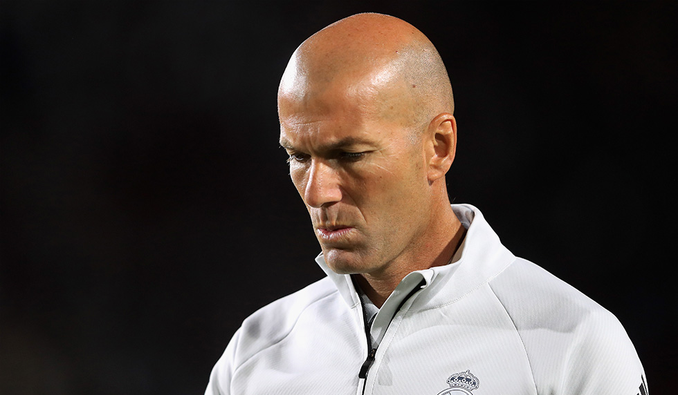 LOS ANGELES, CA - JULY 26: Manager Zinedine Zidane of Real Madrid looks on after a match against Manchester City during the International Champions Cup soccer match at Los Angeles Memorial Coliseum on July 26, 2017 in Los Angeles, California. (Photo by Sean M. Haffey/Getty Images)