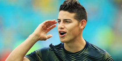 SALVADOR, BRAZIL - JUNE 23: James Rodriguez of Colombia reacts before the Copa America Brazil 2019 group B match between Colombia and Paraguay at Arena Fonte Nova on June 23, 2019 in Salvador, Brazil. (Photo by Buda Mendes/Getty Images)