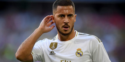 MUNICH, GERMANY - JULY 30: Eden Hazard of Madrid looks on during the Audi Cup 2019 semi final match between Real Madrid and Tottenham Hotspur at Allianz Arena on July 30, 2019 in Munich, Germany. (Photo by Matthias Hangst/Bongarts/Getty Images)