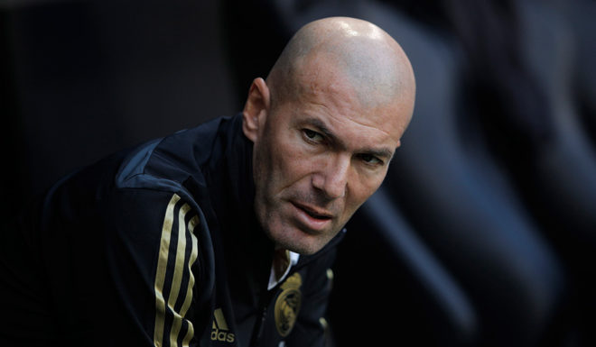 MUNICH, GERMANY - JULY 30: Zinedine Zidane, head coach of Madrid looks on before the Audi Cup 2019 semi final match between Real Madrid and Tottenham Hotspur at Allianz Arena on July 30, 2019 in Munich, Germany. (Photo by Adam Pretty/Bongarts/Getty Images)