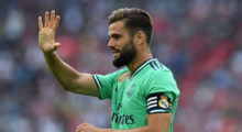 Real Madrid's Spanish defender Nacho Fernandez celebrate scoring during the Audi Cup football match for third place between Real Madrid and Fenerbahce in Munich, on July 31, 2019. (Photo by Christof STACHE / AFP) (Photo credit should read CHRISTOF STACHE/AFP/Getty Images)
