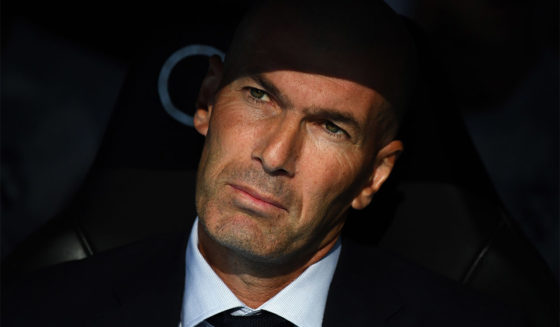 Real Madrid's French coach Zinedine Zidane looks on before the Spanish League football match between Real Madrid and Real Valladolid at the Santiago Bernabeu stadium in Madrid on August 24, 2019. (Photo by GABRIEL BOUYS / AFP) (Photo credit should read GABRIEL BOUYS/AFP/Getty Images)