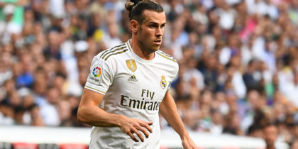 Real Madrid's Welsh forward Gareth Bale controls the ball during the Spanish League football match between Real Madrid and Real Valladolid at the Santiago Bernabeu stadium in Madrid on August 24, 2019. (Photo by GABRIEL BOUYS / AFP) (Photo credit should read GABRIEL BOUYS/AFP/Getty Images)