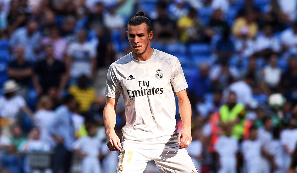 MADRID, SPAIN - AUGUST 24: Gareth Bale of Real Madrid warms up during the La Liga match between Real Madrid CF and Real Valladolid CF at Estadio Santiago Bernabeu on August 24, 2019 in Madrid, Spain. (Photo by Denis Doyle/Getty Images)