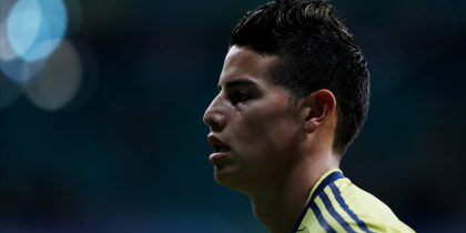 SALVADOR, BRAZIL - JUNE 23: James Rodriguez of Colombia looks on during the Copa America Brazil 2019 group B match between Colombia and Paraguay at Arena Fonte Nova on June 23, 2019 in Salvador, Brazil. (Photo by Bruna Prado/Getty Images)