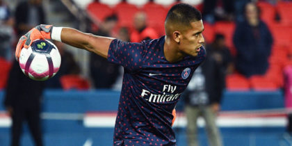 Paris Saint-Germain's French goalkeeper Alphonse Areola warms up prior to the French L1 football match between Paris Saint-Germain (PSG) and Saint-Etienne (ASSE) at the Parc des Princes stadium in Paris on September 14, 2018. (Photo by FRANCK FIFE / AFP) (Photo credit should read FRANCK FIFE/AFP/Getty Images)