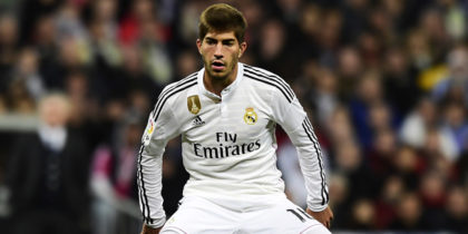 Real Madrid's Brazilian midfielder Lucas Silva (R) vies with Deportivo's Costa Rican midfielder Celso Borges during the Spanish league football match Real Madrid CF vs RC Deportivo de la Coruna at the Santiago Bernabeu stadium in Madrid on February 14, 2015. Real MAdrid won 2-0. AFP PHOTO/ JAVIER SORIANO (Photo credit should read JAVIER SORIANO/AFP/Getty Images)