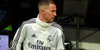 MADRID, SPAIN - SEPTEMBER 14: Eden Hazard of Real Madrid leaves the tunnel prior to the La Liga match between Real Madrid CF and Levante UD at Estadio Santiago Bernabeu on September 14, 2019 in Madrid, Spain. (Photo by Denis Doyle/Getty Images)