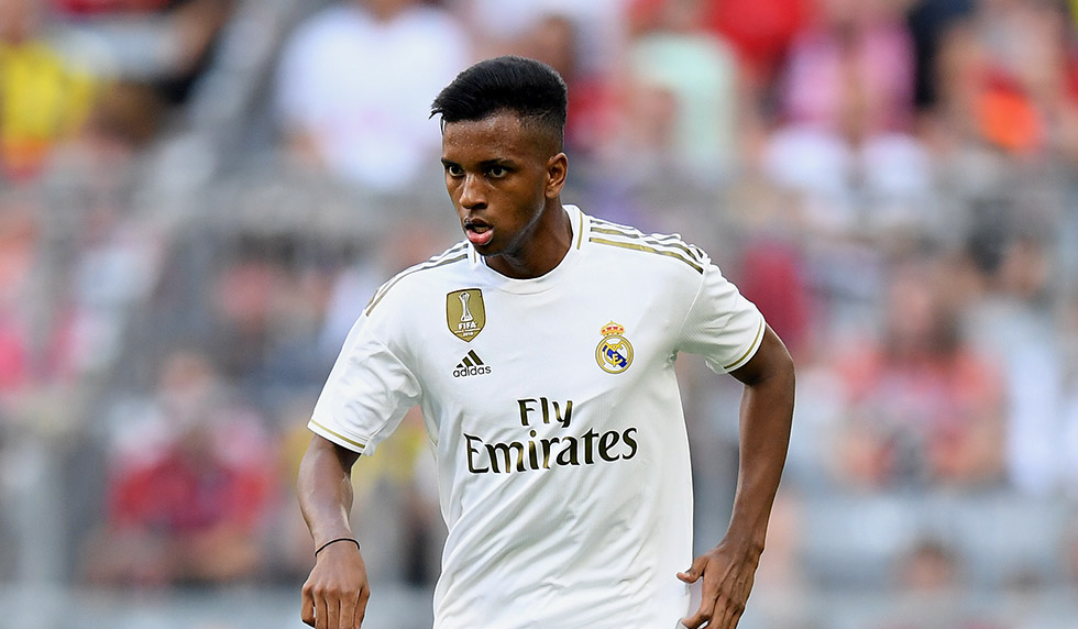 MUNICH, GERMANY - JULY 30: Rodrygo Silvadegoes of Real Madrid controls the ball during the Audi cup 2019 semi final match between Real Madrid and Tottenham Hotspur at Allianz Arena on July 30, 2019 in Munich, Germany. (Photo by Matthias Hangst/Bongarts/Getty Images)