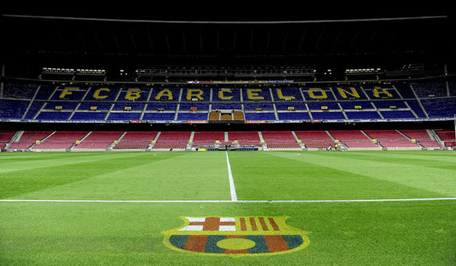 Interior view of the Camp Nou stadium after the Spanish league football match FC Barcelona vs Osasuna on April 23, 2011 at the Camp Nou stadium in Barcelona. AFP PHOTO/ JOSEP LAGO (Photo credit should read JOSEP LAGO/AFP/Getty Images)