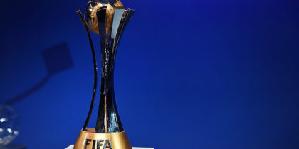 The official trophy is seen on display during the official draw of the FIFA Club World Cup UAE 2017 football tournament in Abu Dhabi on October 9, 2017. The tournament will be held in Abu Dhabi and Al-Ain from December 6 to 16. / AFP PHOTO / GIUSEPPE CACACE (Photo credit should read GIUSEPPE CACACE/AFP/Getty Images)