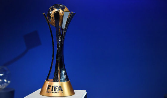 The official trophy is seen on display during the official draw of the FIFA Club World Cup UAE 2017 football tournament in Abu Dhabi on October 9, 2017. The tournament will be held in Abu Dhabi and Al-Ain from December 6 to 16. / AFP PHOTO / GIUSEPPE CACACE (Photo credit should read GIUSEPPE CACACE/AFP/Getty Images)