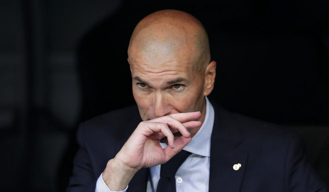Zinédine Zidane MADRID, SPAIN - OCTOBER 01: Zinedine Zidane, Manager of Real Madrid looks on prior to the UEFA Champions League group A match between Real Madrid and Club Brugge KV at Bernabeu on October 01, 2019 in Madrid, Spain. (Photo by Gonzalo Arroyo Moreno/Getty Images)