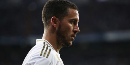 MADRID, SPAIN - OCTOBER 01: Eden Hazard of Real Madrid CF in action during the UEFA Champions League group A match between Real Madrid and Club Brugge KV at Bernabeu on October 01, 2019 in Madrid, Spain. (Photo by Gonzalo Arroyo Moreno/Getty Images)