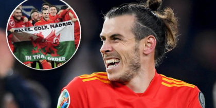 CARDIFF, WALES - NOVEMBER 19: Wales player Gareth Bale celebrates with goalkeeper Wayne Hennessey after the UEFA Euro 2020 qualifier between Wales and Hungary at Cardiff City Stadium on November 19, 2019 in Cardiff, Wales. (Photo by Stu Forster/Getty Images)