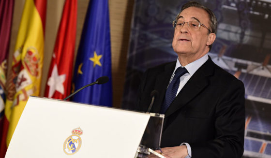 Real Madrid president Florentino Perez gives a press conference at the Santiago Bernabeu stadium in Madrid on May 25, 2015. Perez announced today the sacking of coach Carlo Ancelotti, following a second disappointing season after leading the club to win the Champions League final in his first year. AFP PHOTO/ JAVIER SORIANO (Photo credit should read JAVIER SORIANO/AFP/Getty Images)