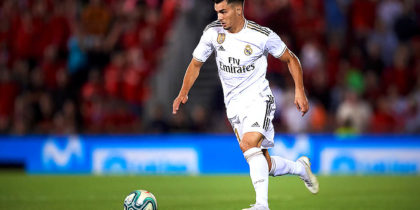 MALLORCA, SPAIN - OCTOBER 19: Brahim Diaz of Real Madrid CF runs with the ball during the La Liga match between RCD Mallorca and Real Madrid CF at Iberostar Estadi on October 19, 2019 in Mallorca, Spain. (Photo by Alex Caparros/Getty Images)