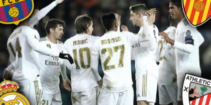BRUGGE, BELGIUM - DECEMBER 11: Luka Modric of Real Madrid celebrates with teammates after scoring his team's third goal during the UEFA Champions League group A match between Club Brugge KV and Real Madrid at Jan Breydel Stadium on December 11, 2019 in Brugge, Belgium. (Photo by Dean Mouhtaropoulos/Getty Images)