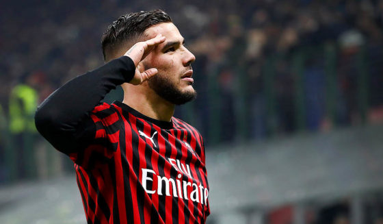 Theo Hernández MILAN, ITALY - JANUARY 15: Theo Hernandez of AC Milan celebrates his goal during the Coppa Italia match between AC Milan and SPAL at Stadio Giuseppe Meazza on January 15, 2020 in Milan, Italy. (Photo by Marco Luzzani/Getty Images)