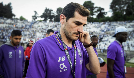 Porto's Spanish goalkeeper Iker Casillas reacts at the end of Portugal's Cup final football match between Sporting CP and FC Porto at Jamor stadium in Oeiras, outskirts of Lisbon on May 25, 2019. (Photo by PATRICIA DE MELO MOREIRA / AFP) (Photo credit should read PATRICIA DE MELO MOREIRA/AFP via Getty Images)