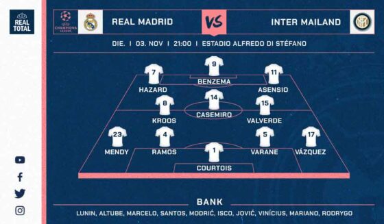 So startet Real gegen Inter